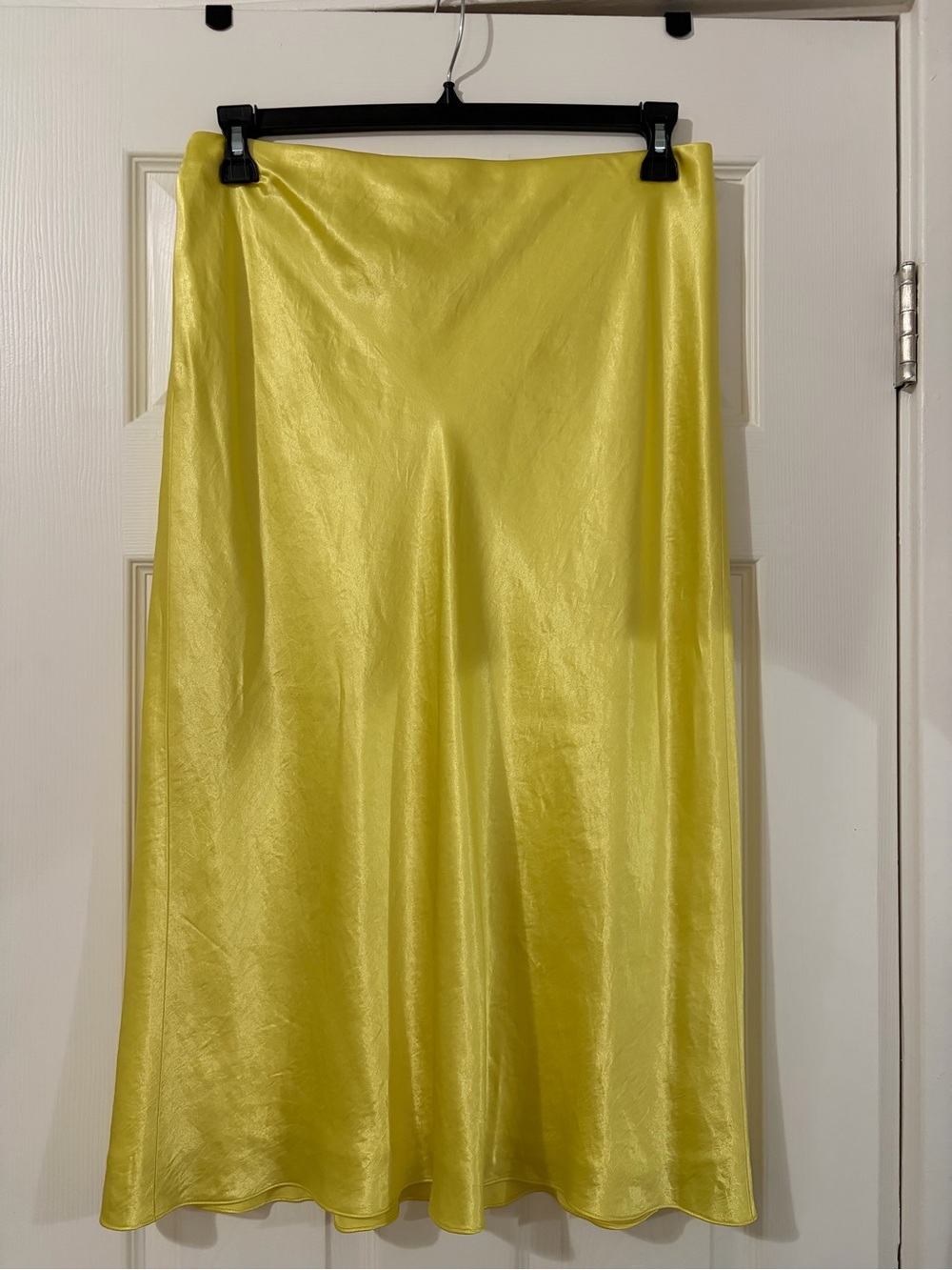 Vince Lemon Yellow Satin Maxi Skirt